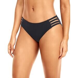 NWT New Zmart Womens Small Black Side Cutout Low Rise Bikini Bottoms ONLY
